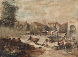 Boğadan kaçtı by Eugenio Lucas Velázquez